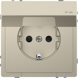 Розетка з заземленням Schneider Electric D-Life MTN2314-6033 з кришкою IP44 сахара