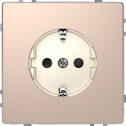 Розетка Schneider Electric D-Life MTN2300-6051 з з/к та шторками шампань