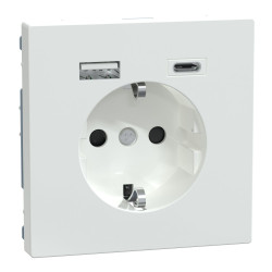 Розетка Schneider Electric D-Life MTN2367-6035 16А USB/Type-C 3А білий лотос