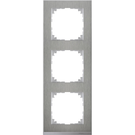 Трьохмісна рамка Schneider Electric M-PURE MTN4030-3646 сталь/алюміній