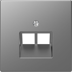 Центральна накладка Schneider Electric D-Life MTN4522-6036 2хRJ45 нержавіюча сталь