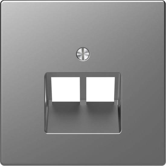 Центральна накладка Schneider Electric D-Life MTN4522-6036 2хRJ45 нержавіюча сталь