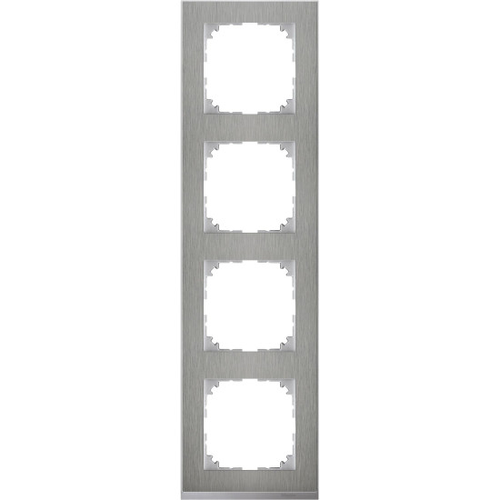 Чотирьохмісна рамка Schneider Electric M-PURE MTN4040-3646 сталь/алюміній