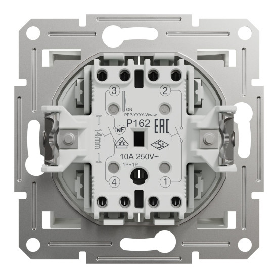 Вимикач кнопковий двоклавішний Schneider Electric Asfora без рамки білий (EPH1170121)