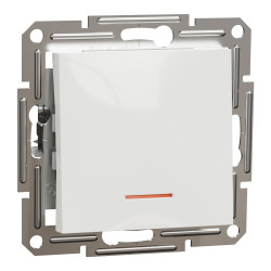 Вимикач однополюсний з підсвіткою Schneider Electric Asfora без рамки білий (EPH1470121)
