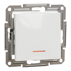 Вимикач прохідний з підсвіткою Schneider Electric Asfora без рамки білий (EPH1570121)