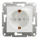 Розетка з заземленням та шторками Schneider Electric Asfora без рамки біла (EPH2970221)