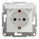 Розетка з заземленням та кришкою Schneider Electric Asfora без рамки біла (EPH3170121)