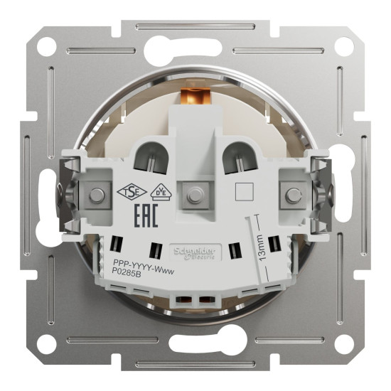 Розетка з заземленням та кришкою Schneider Electric Asfora без рамки кремова (EPH3170123)