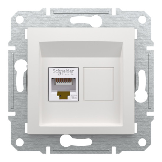 Комп'ютерна розетка RJ45 UTP cat.5e Schneider Electric Asfora без рамки біла (EPH4370121)