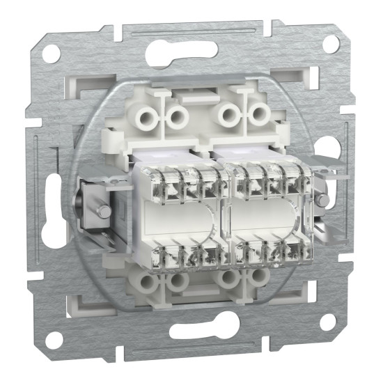 Комп'ютерна розетка RJ45 подвійна UTP cat.5e Schneider Electric Asfora без рамки біла (EPH4470121)