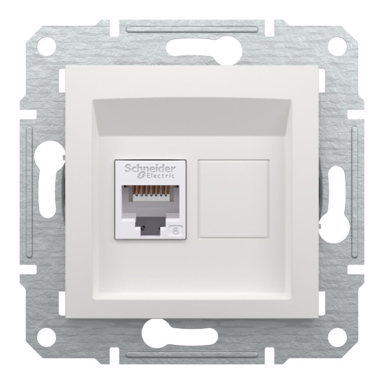 Комп'ютерна розетка RJ45 UTP cat.6 Schneider Electric Asfora без рамки біла (EPH4770121)