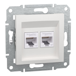 Комп'ютерна розетка RJ45 подвійна UTP cat.6 Schneider Electric Asfora без рамки біла (EPH4870121)