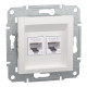 Комп'ютерна розетка RJ45 подвійна UTP cat.6 Schneider Electric Asfora без рамки біла (EPH4870121)