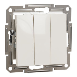 Вимикач трьохклавішний Schneider Electric Asfora без рамки кремовий (EPH2170123)