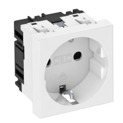 Розетка OBO Bettermann modul 45 з заземленням та шторками 250В 16A 0˚ біла (6120008)