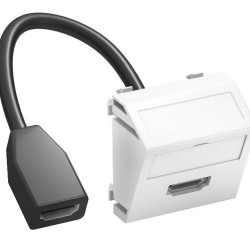 Кутова HDMI розетка OBO Bettermann 45 з кабелем підключення біла (6104838)
