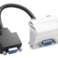 Кутова VGA розетка OBO Bettermann (HD15) modul 45 з кабелем підключення біла (6104670)