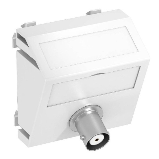 Кутова BNC розетка OBO Bettermann modul 45 біла (6105030)