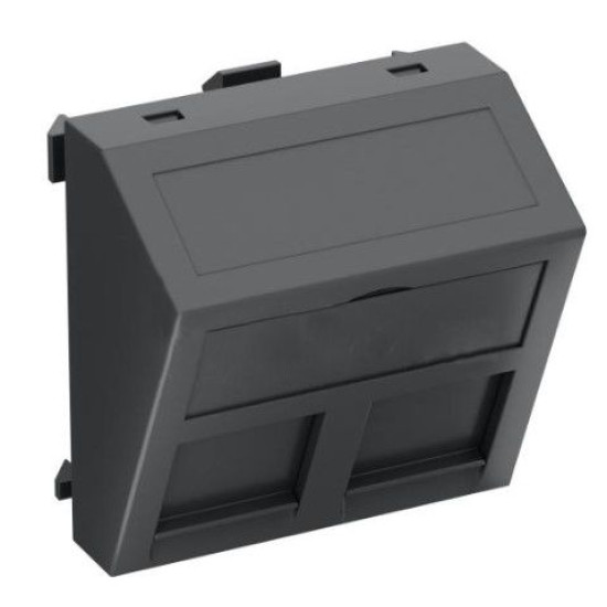 Кутова накладка для супортів модуля OBO Bettermann 45х45 2x45 R&M Cat.5 та Cat.6 чорно-сіра (6119300)