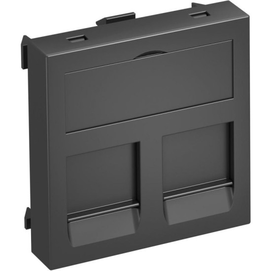 Накладка для супортів модуля OBO Bettermann 45х45 2x45 cat.6a чорно-сіра (6119216)