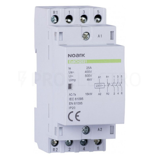 Модульний контактор NOARK Ex9CH25 31 230В 25А 3NO+1NC (107020)