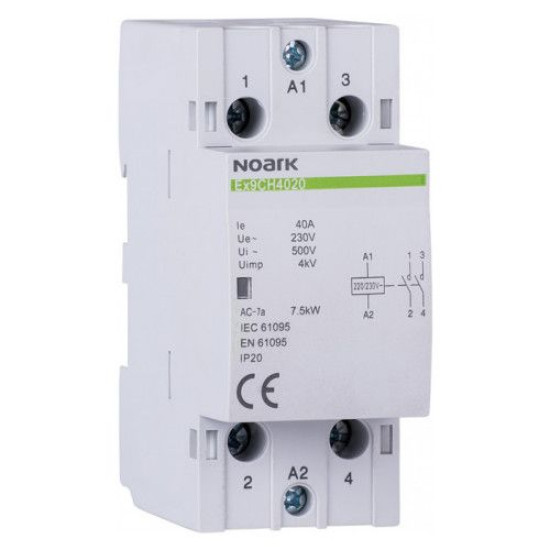 Модульний контактор NOARK Ex9CH40 02 24В 40А 2NC (107023)