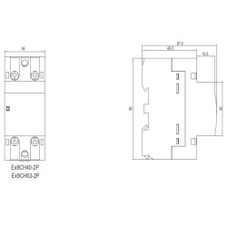 Модульний контактор NOARK Ex9CH63 20 220В 63А 2NO (102423)