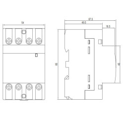 Модульний контактор NOARK Ex9CH63 04 230В 63А 4NC (113653)