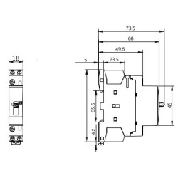 Модульний контактор NOARK Ex9CH16M 11 230В EU 16A AC 1NO+1NC (111611)