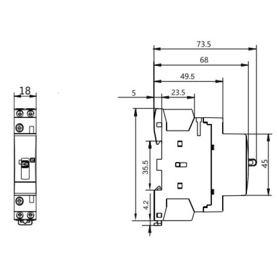 Модульний контактор NOARK Ex9CH16M 11 230В EU 16A AC 1NO+1NC (111611)