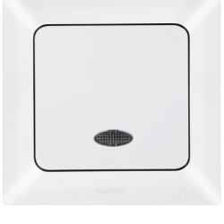 Вимикач 1-клавішний NE-AD ARAS 93-110-01-I з led-підсвіткою білий
