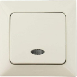 Вимикач 1-клавішний NE-AD ARAS 93-111-01-I з led-підсвіткою кремовий