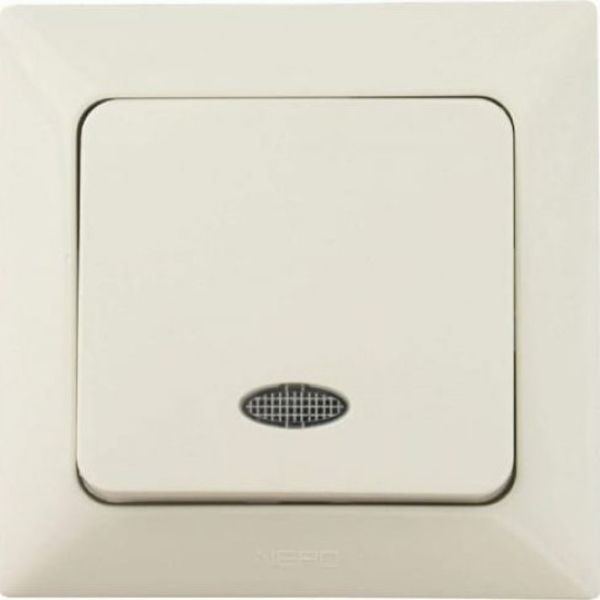 Вимикач 1-клавішний NE-AD ARAS 93-111-01-I з led-підсвіткою кремовий