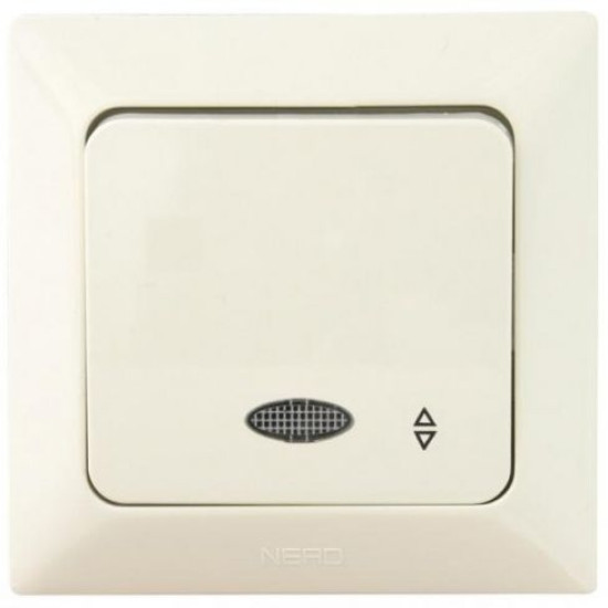 Прохідний вимикач 1-клавішний NE-AD ARAS 93-111-05-I з led-підсвіткою кремовий
