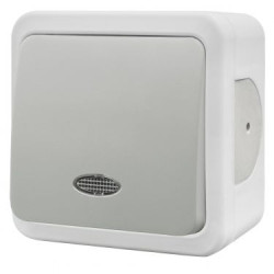 Накладний 1-кл вимикач NE-AD MULTIMA 92-51-01-I з led-підсвіткою білий