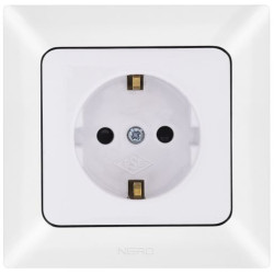 Розетка NE-AD ARAS 93-110-08-E з з/к та шторками біла