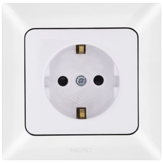 Розетка NE-AD ARAS 93-110-08-E з з/к та шторками біла