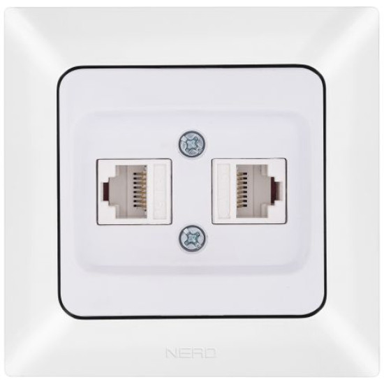 Комп'ютерна розетка NE-AD ARAS 93-110-21-D2 2 CAT5E біла