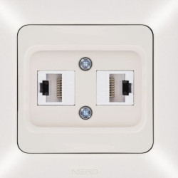 Комп'ютерна розетка NE-AD ARAS 93-111-21-D2 2 CAT5E кремова