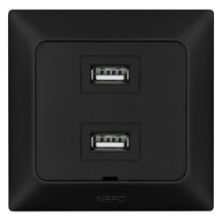 Розетка USB NE-AD ARAS 93-124-72 2 TYPE-A чорна