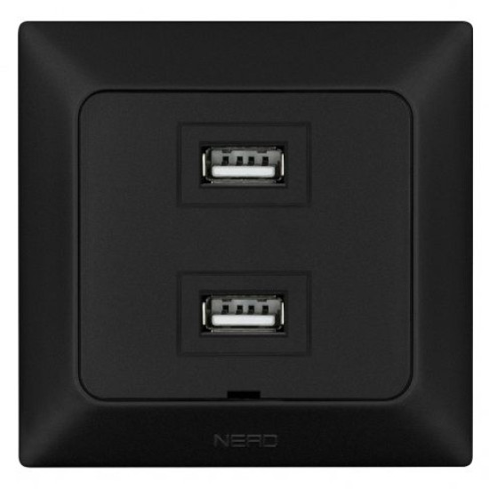 Розетка USB NE-AD ARAS 93-124-72 2 TYPE-A чорна