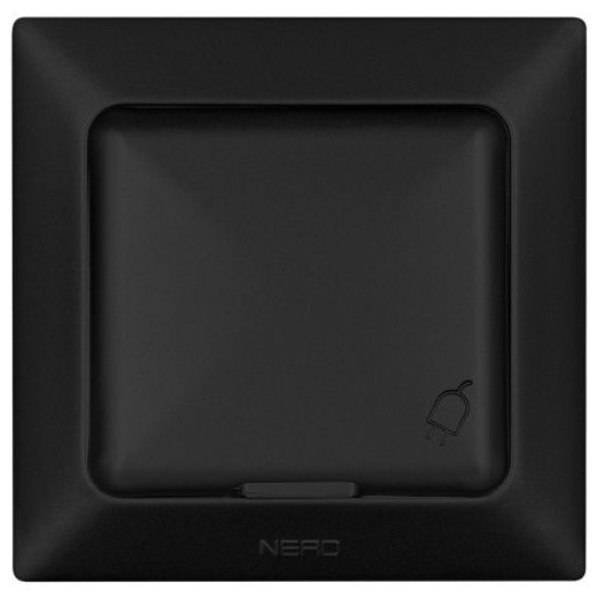 Розетка NE-AD ARAS 93-124-09 з з/к та кришкою чорна