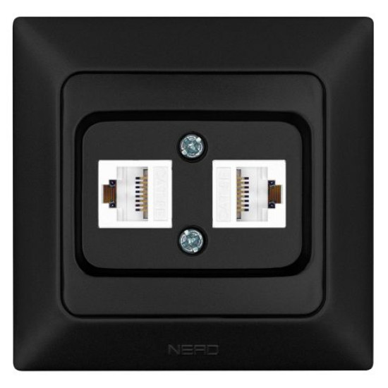 Комп'ютерна розетка NE-AD ARAS 93-124-21-D2 2 CAT5E чорна