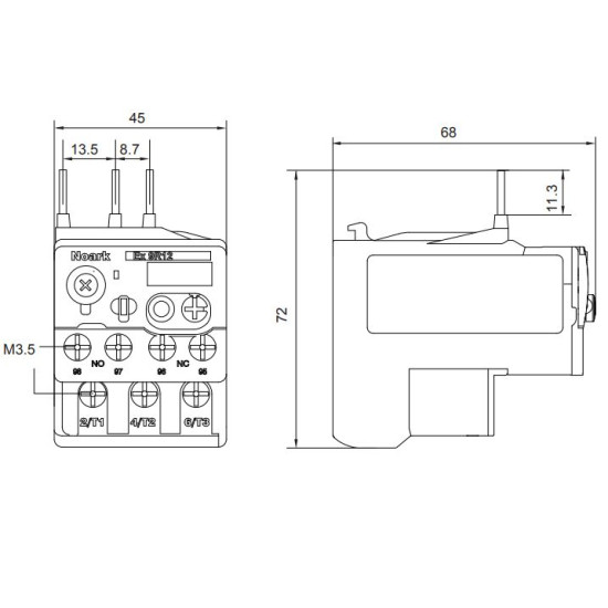 Теплове реле NOARK Ex9R12 3Р 0,25A (101360)