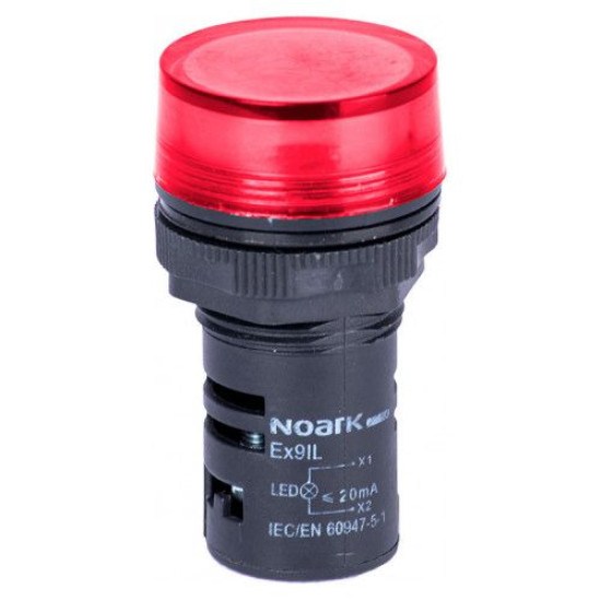 Сигнальний індикатор NOARK Ex9IL 1R r плоский 24В AC/DC червоний (105425)