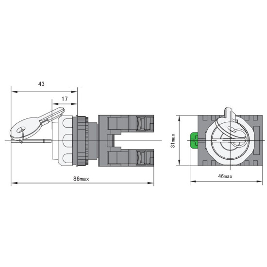 Перемикач NOARK Ex9P1 SSK з ключем (105555)