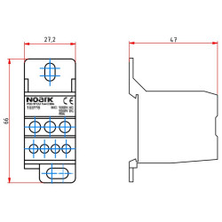 Розподільчий блок NOARK PDB 1P CU/AL 1x4+2 80/63A 1Р CU/AL 80/63A (103779)
