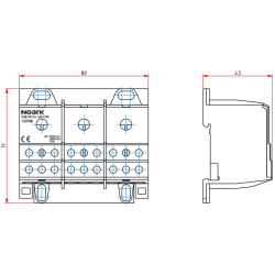 Розподільчий блок NOARK PDB 3P CU/AL 1x6 175/125A 3Р CU/AL 175/125A (103789)