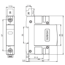 ПЗІП NOARK Ex9UE1+2 1+2 (B+C) 50кА 275В AC 1P (103332)